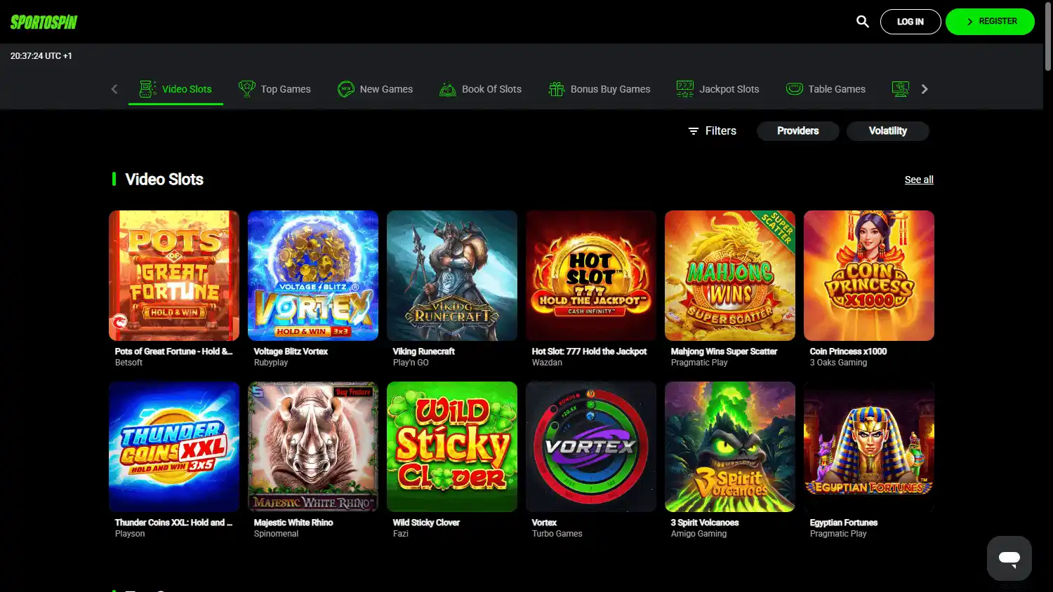 SportoSpin Casino screenshot 2