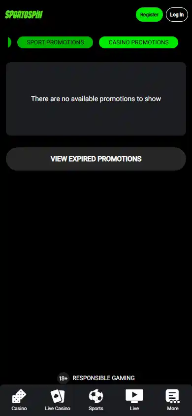 SportoSpin Casino screenshot 6
