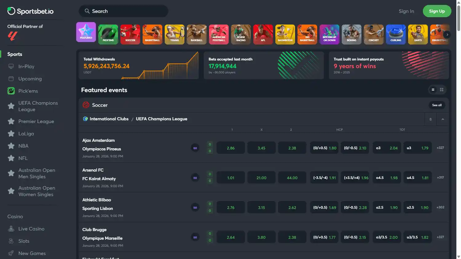 Sportsbet.io Casino screenshot 1