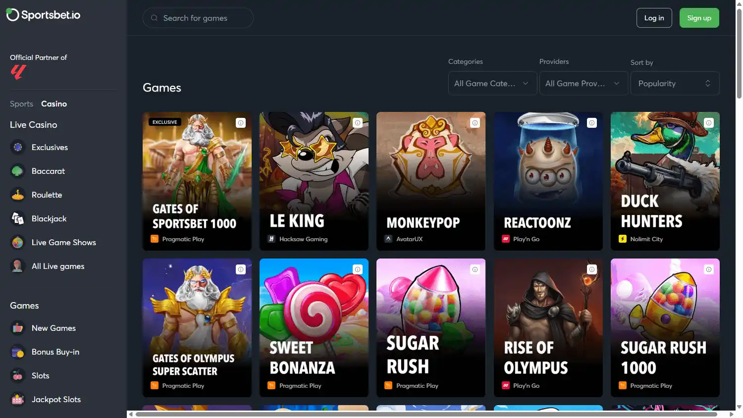 Sportsbet.io Casino screenshot 2