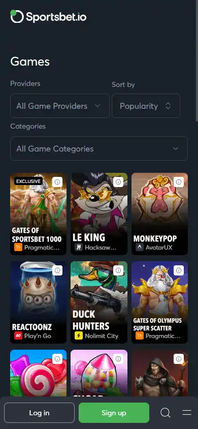 Sportsbet.io Casino screenshot 5