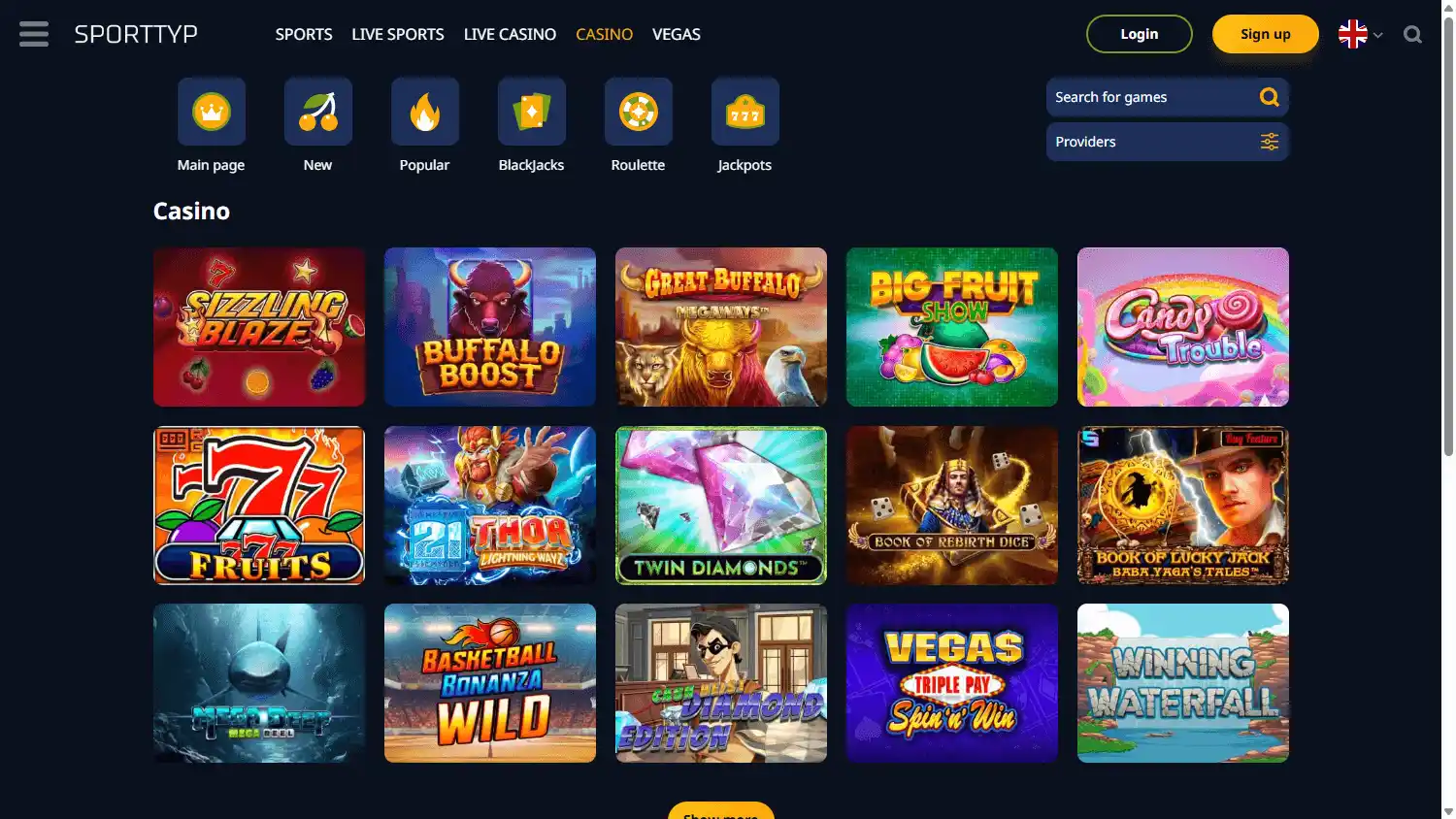 Sporttyp Casino screenshot 1