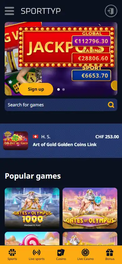 Sporttyp Casino screenshot 4