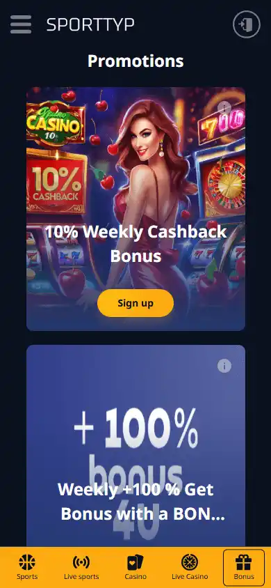 Sporttyp Casino screenshot 6
