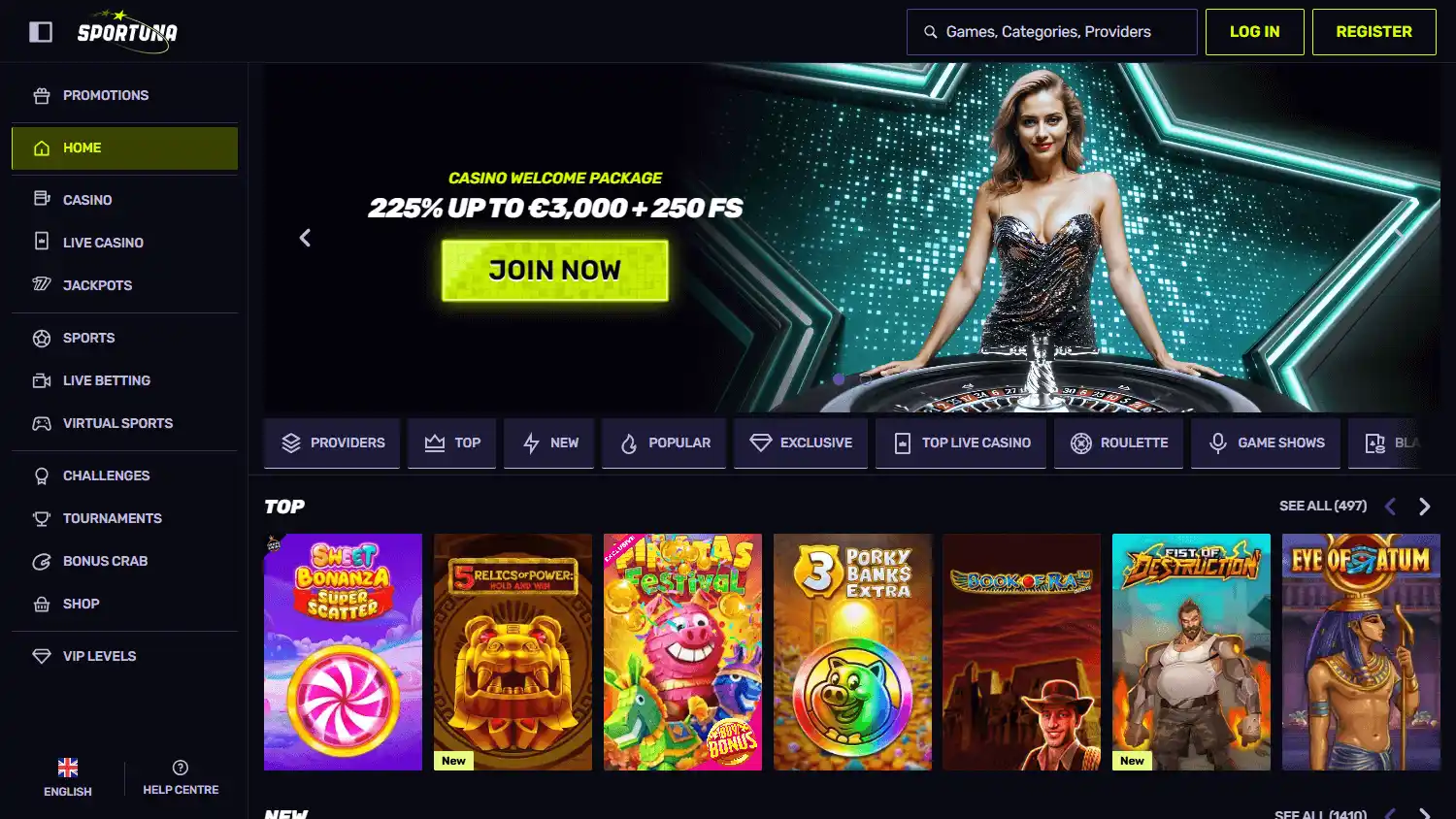Sportuna Casino screenshot 1