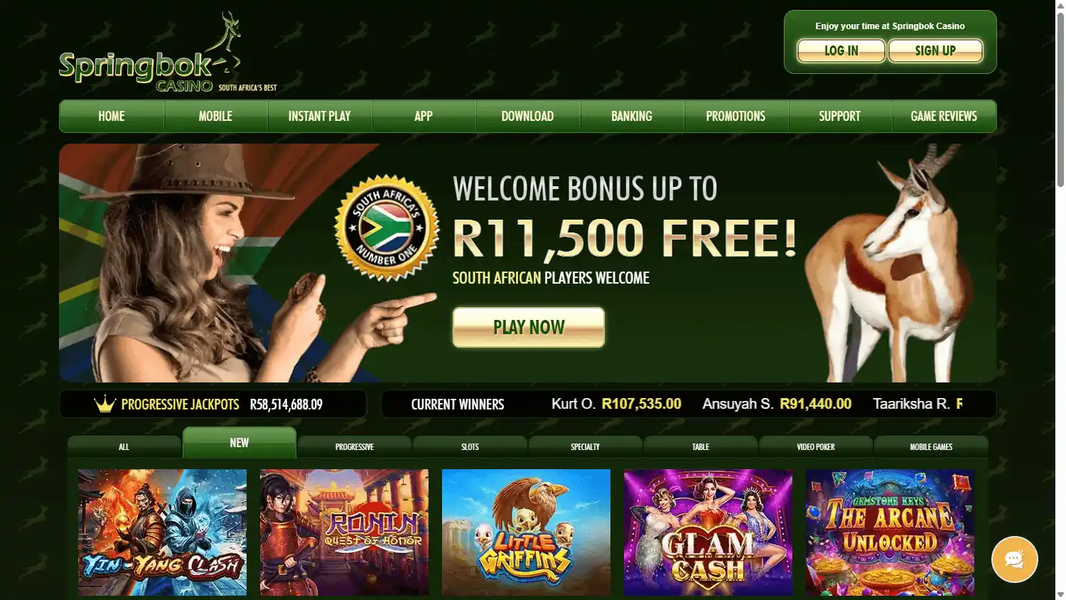 Springbok Casino screenshot 1