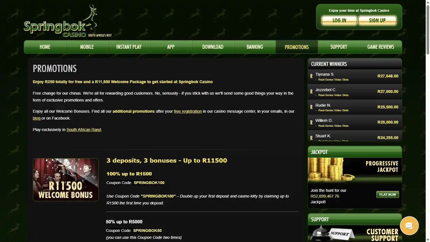 Springbok Casino screenshot 2