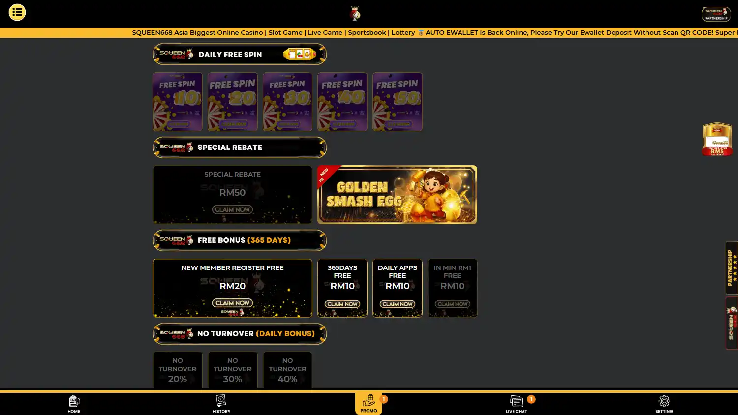 SQueen668 Casino screenshot 2