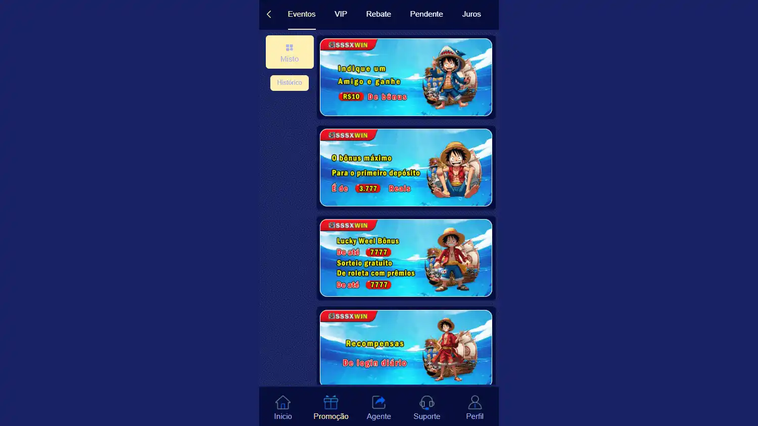 SSSxwin Casino screenshot 2