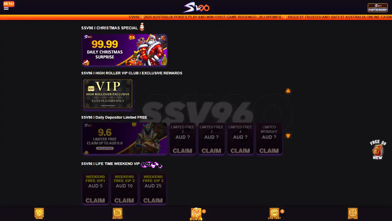 SSV96 Casino screenshot 2