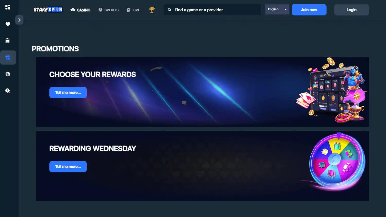 StakeSpin Casino screenshot 3