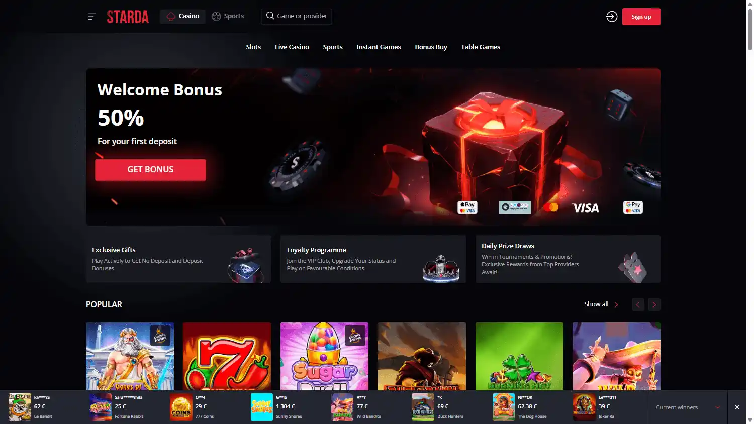 Starda Casino screenshot 1