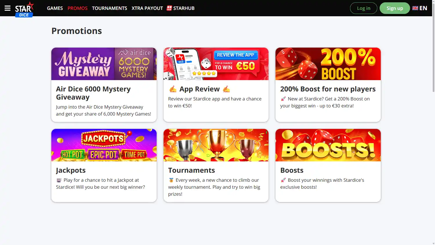 Stardice Casino screenshot 2