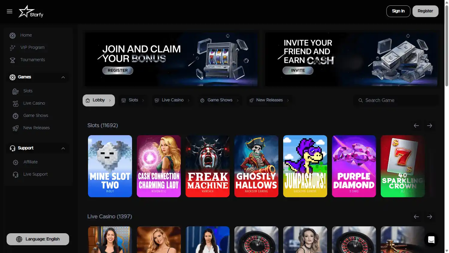 Starfy Casino screenshot 1