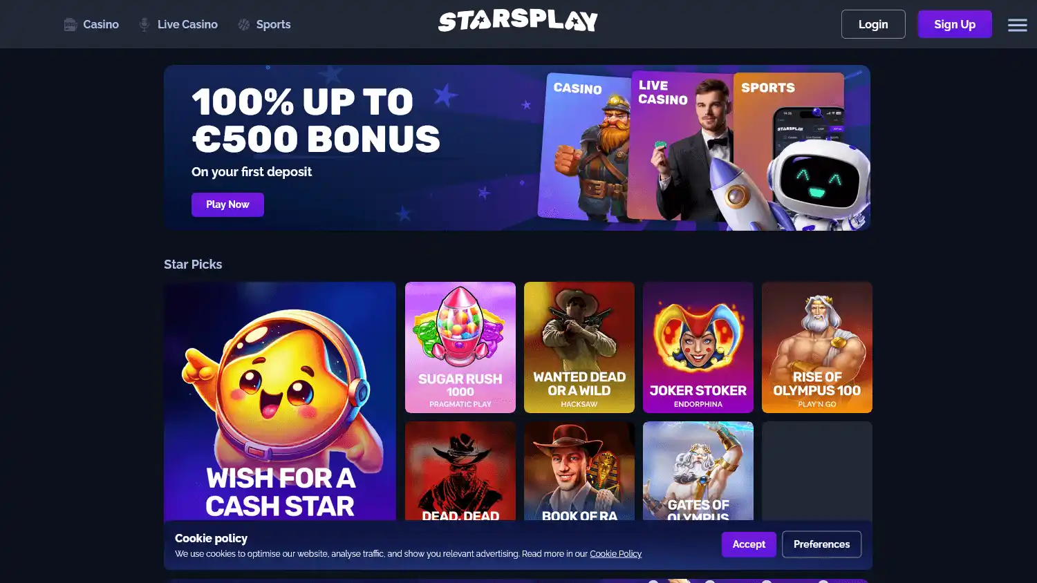 StarsPlay Casino screenshot 1
