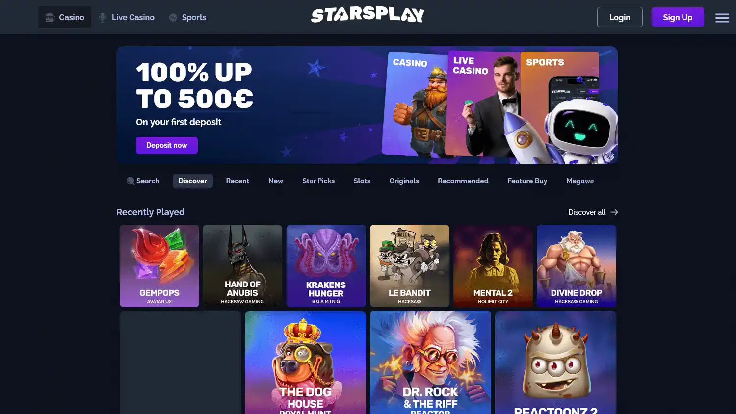 StarsPlay Casino screenshot 2