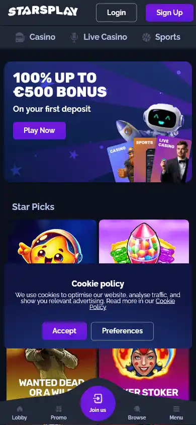 StarsPlay Casino screenshot 4