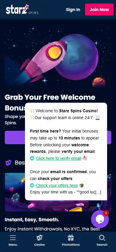 Starz Spins Casino screenshot 4