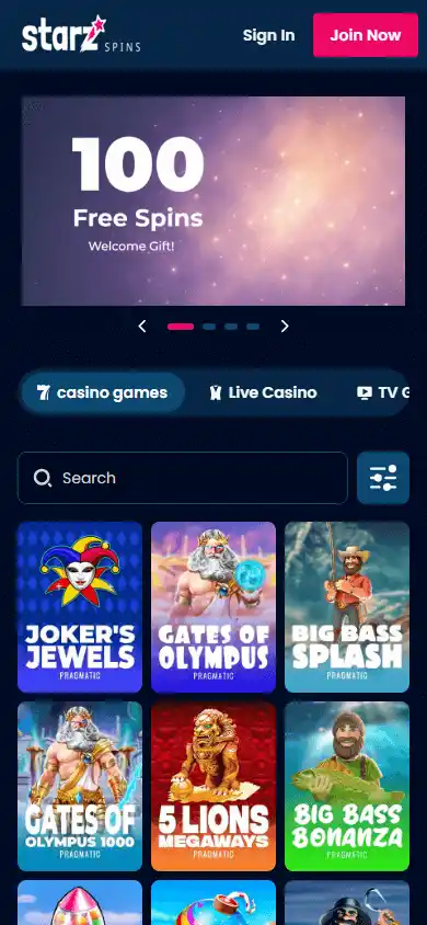 Starz Spins Casino screenshot 5