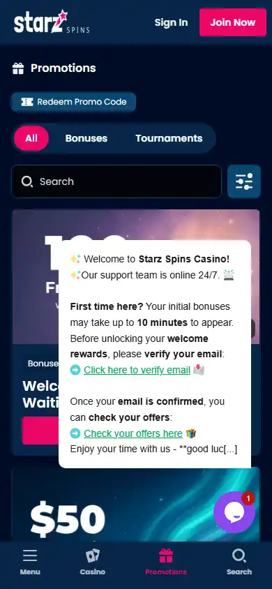 Starzspins Casino screenshot 6