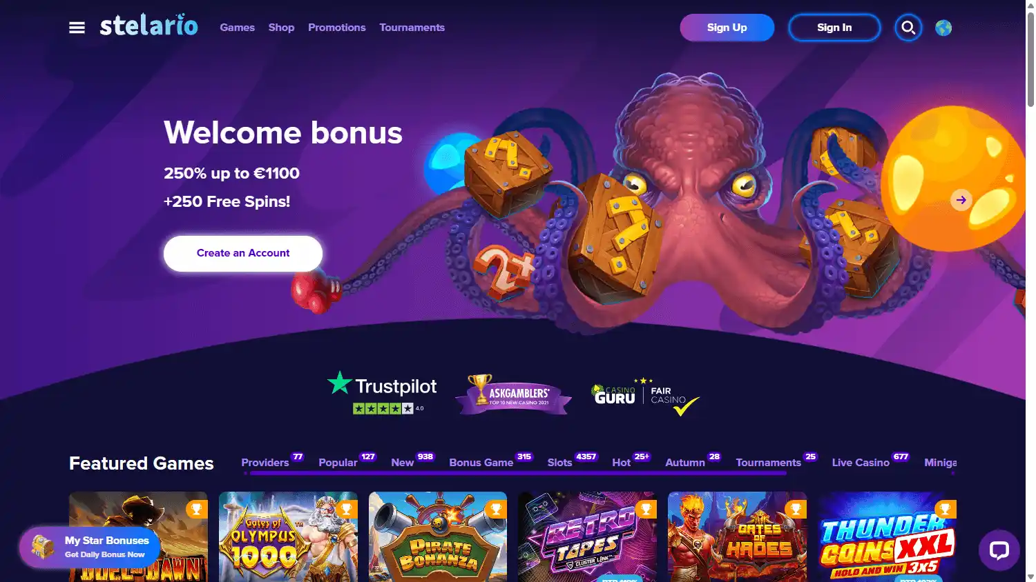 Stelario Casino screenshot 1