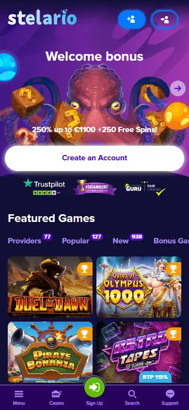 Stelario Casino screenshot 4
