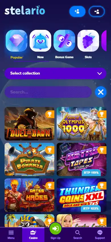 Stelario Casino screenshot 5