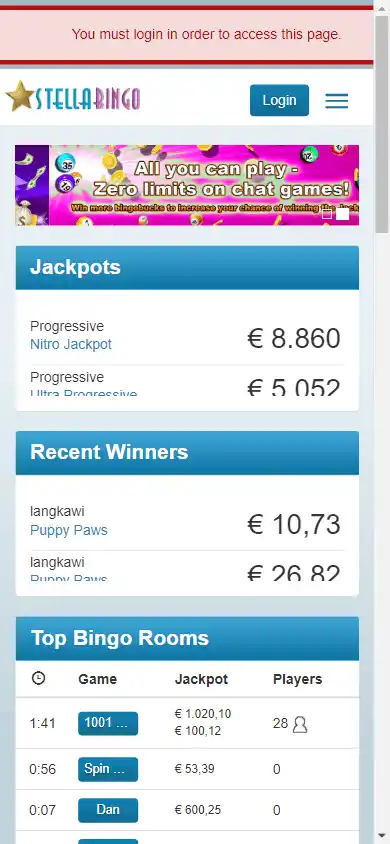 Stella Bingo Casino screenshot 3