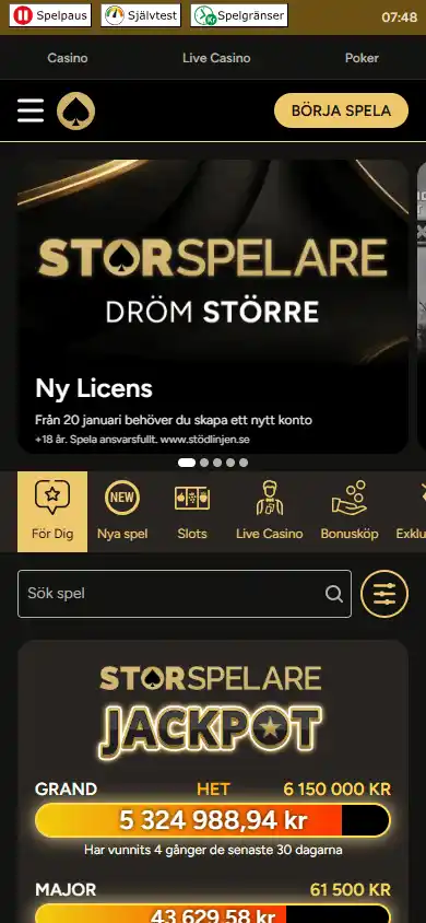 Storspelare Casino screenshot 4