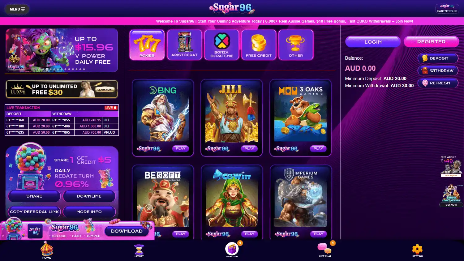 Sugar96 Casino screenshot 2