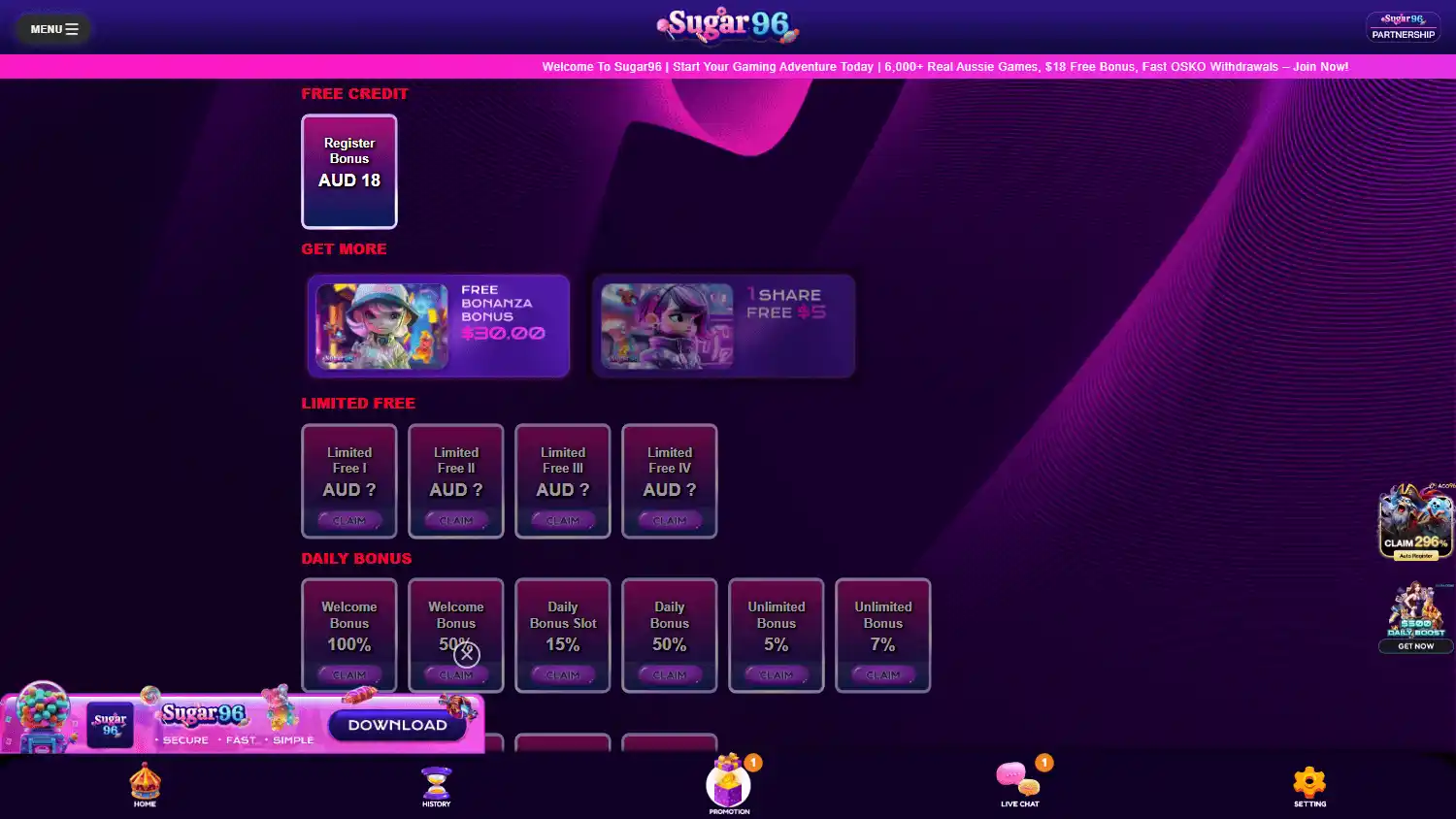 Sugar96 Casino screenshot 3