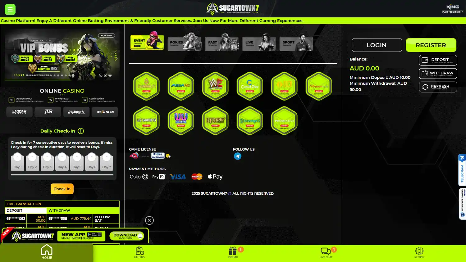 Sugartown7 Casino screenshot 1