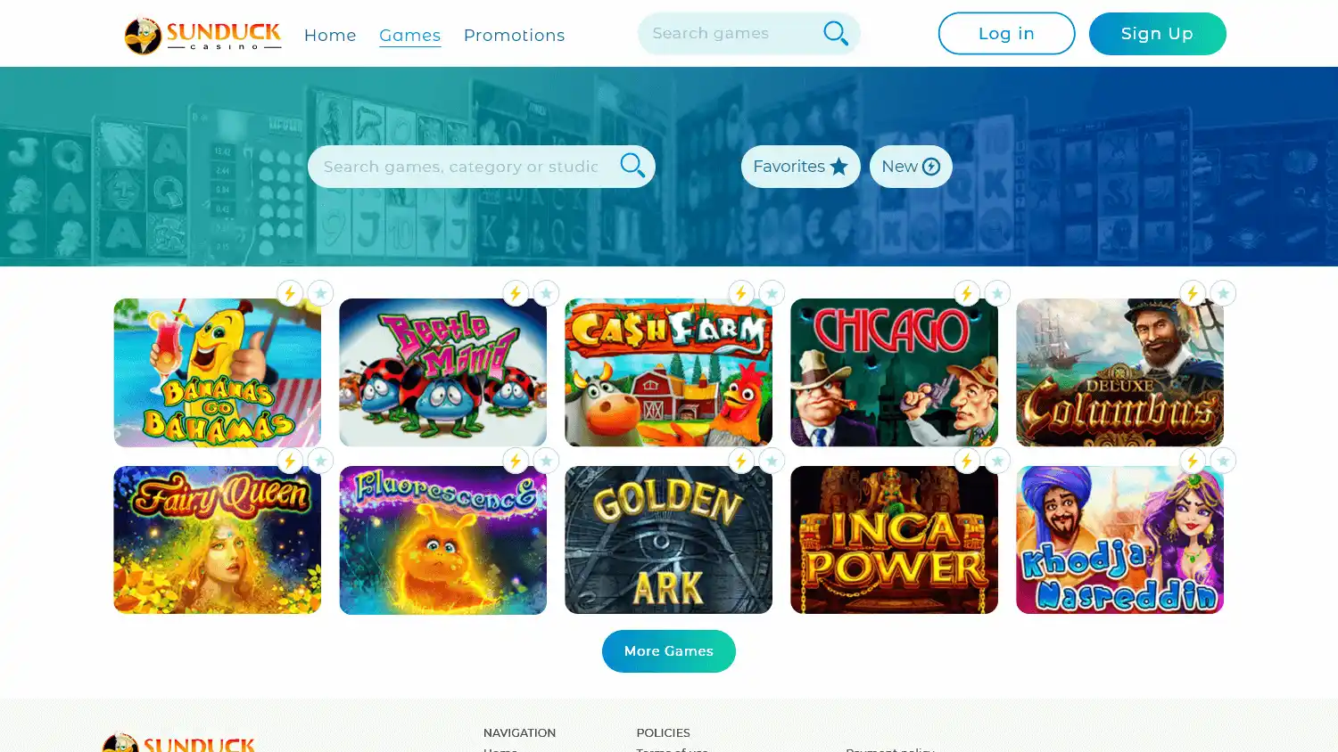 Sunduck Casino screenshot 2