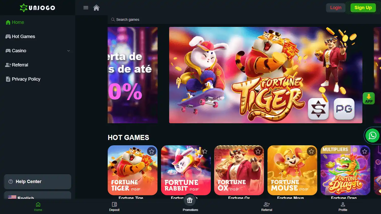 Sunjogo Casino screenshot 1