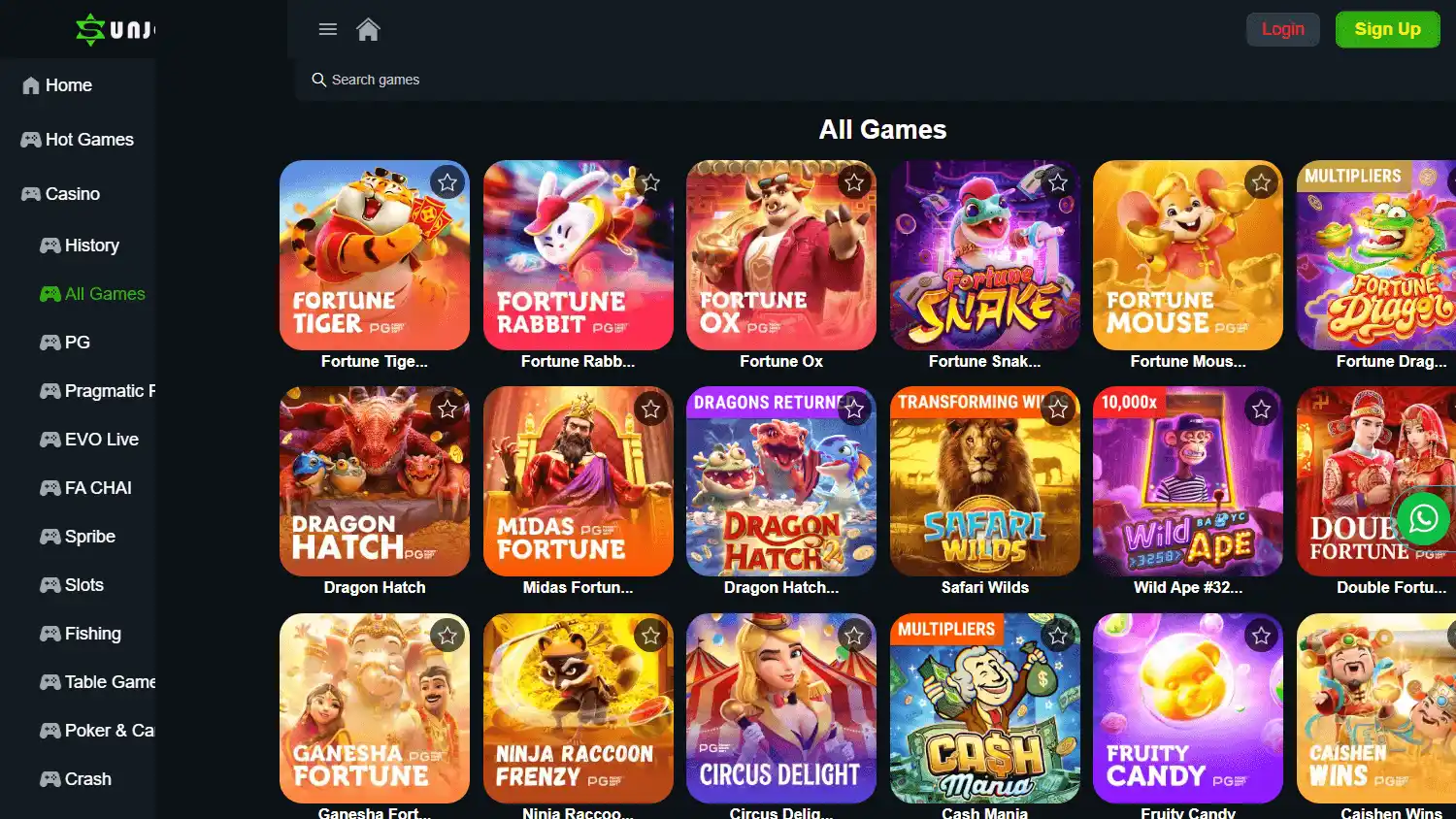Sunjogo Casino screenshot 2