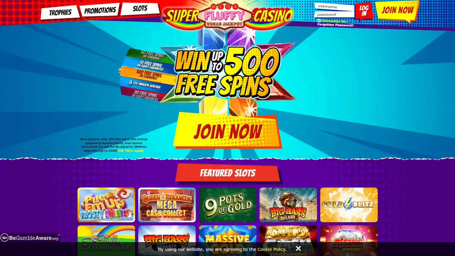 Super Mega Fluffy Rainbow Vegas Jackpot Casino screenshot 1