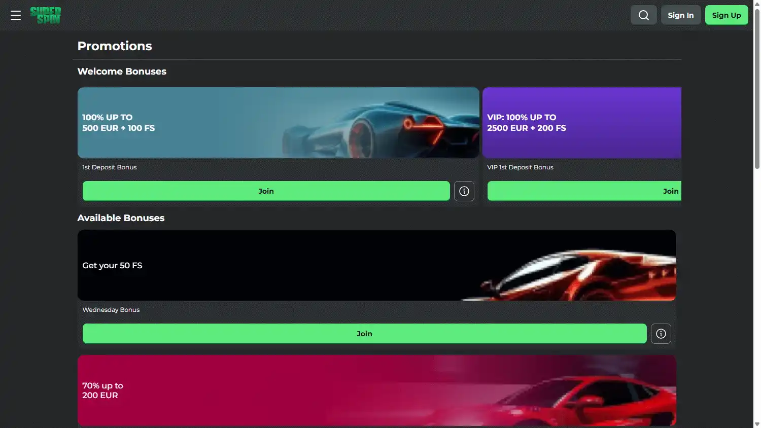 Super Spin Casino screenshot 3