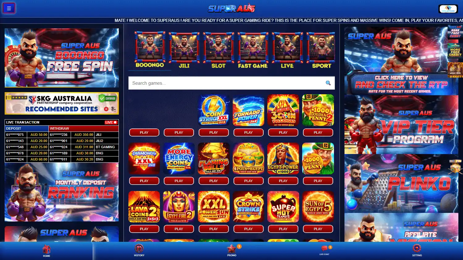 SuperAUS Casino screenshot 1