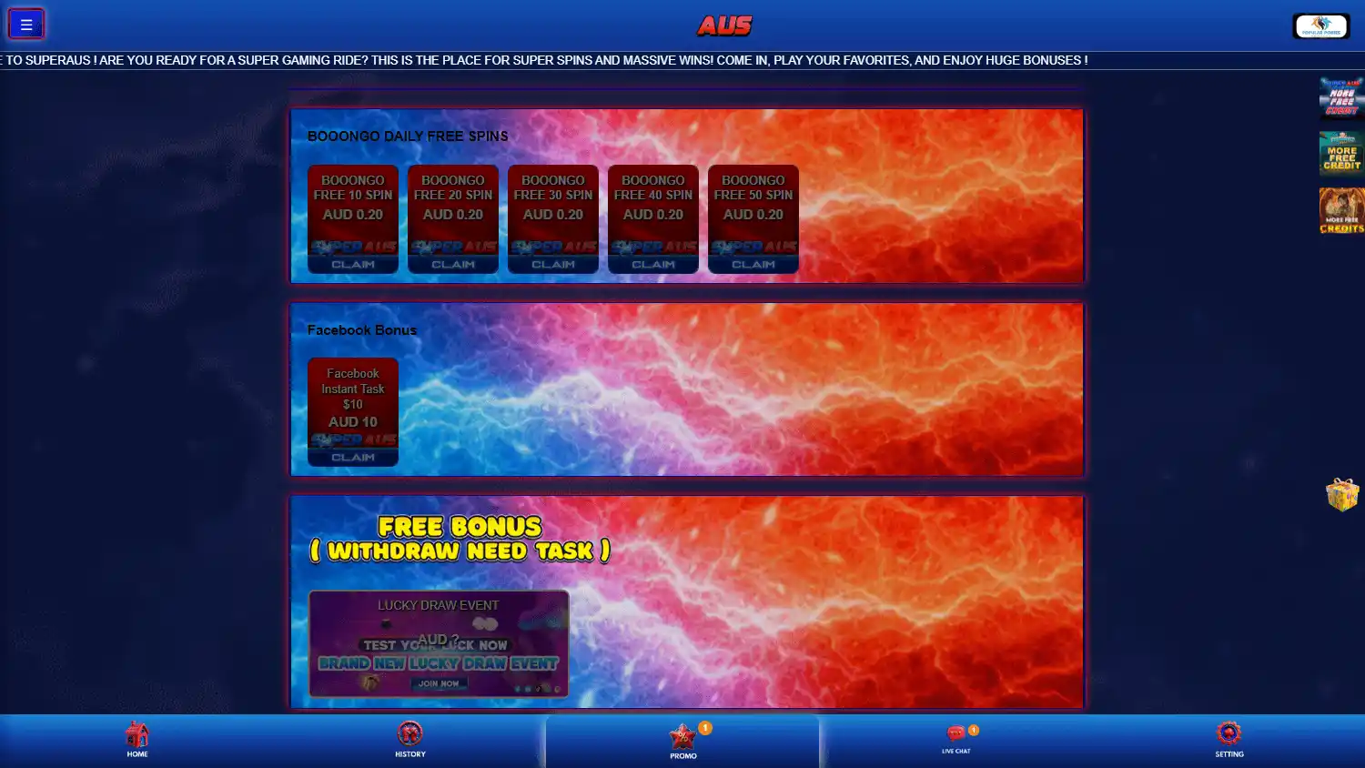 SuperAUS Casino screenshot 2