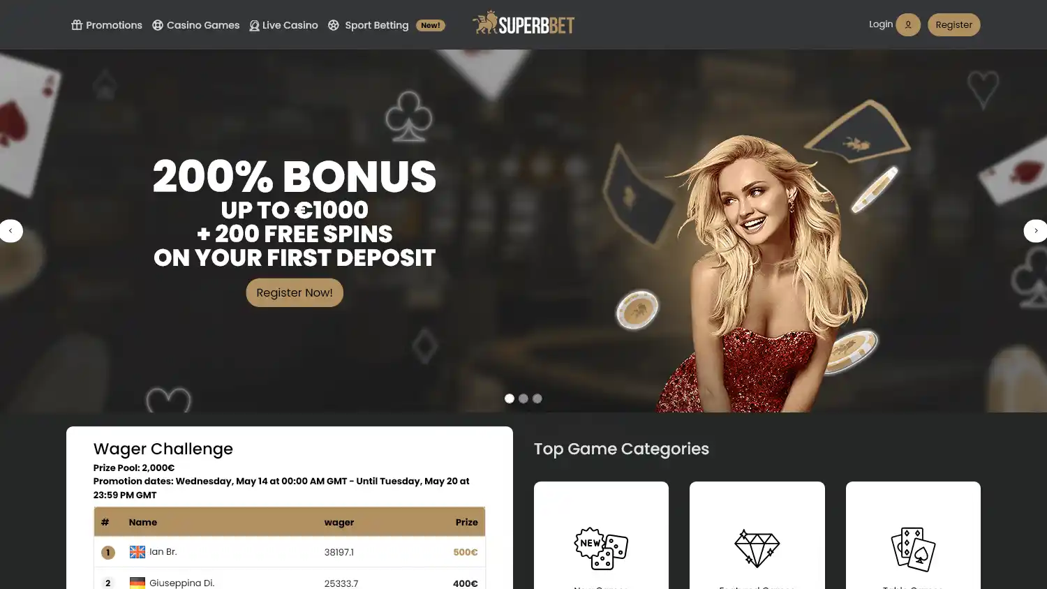 Superb Casino screenshot 1