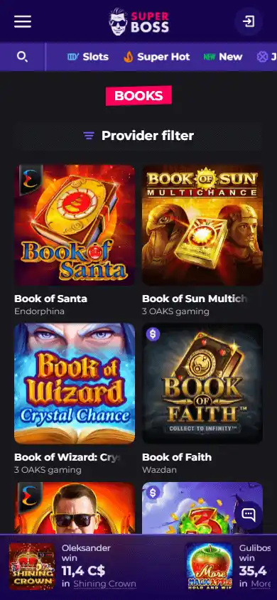 SuperBoss Casino screenshot 5