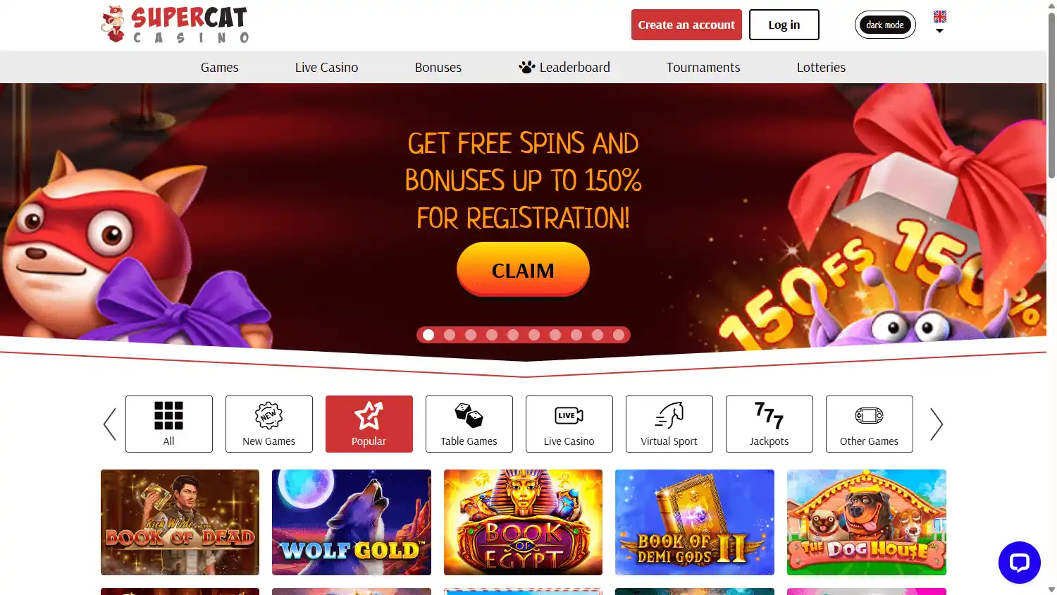SuperCat Casino screenshot 1