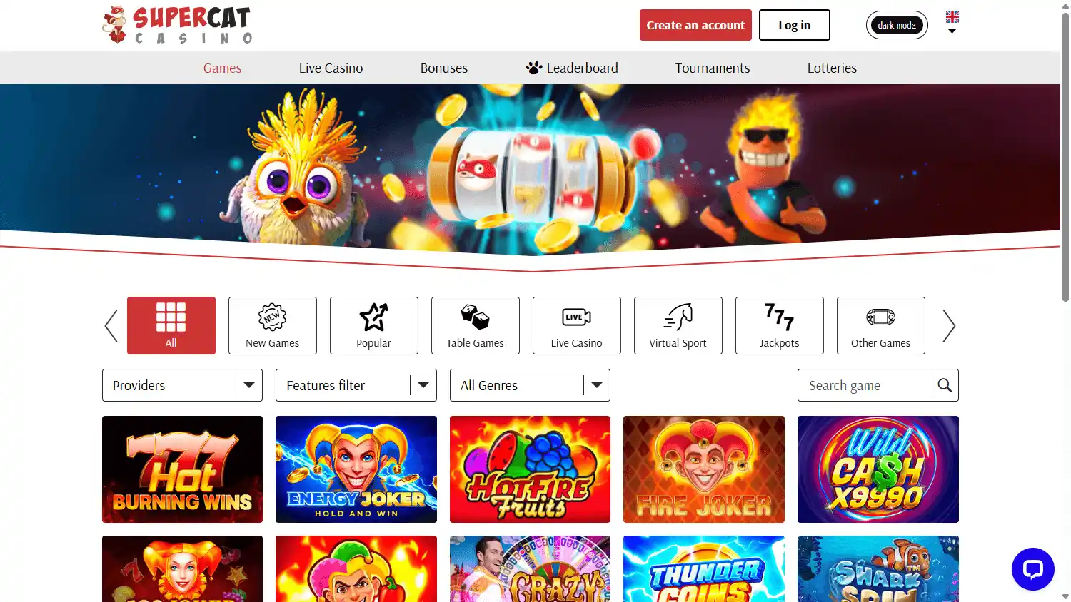 SuperCat Casino screenshot 2