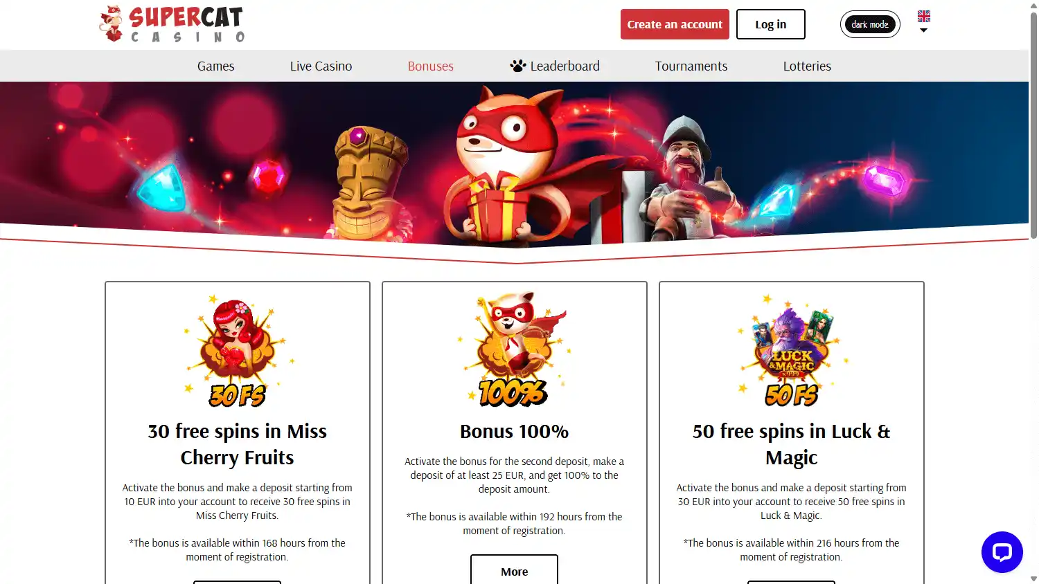 SuperCat Casino screenshot 3