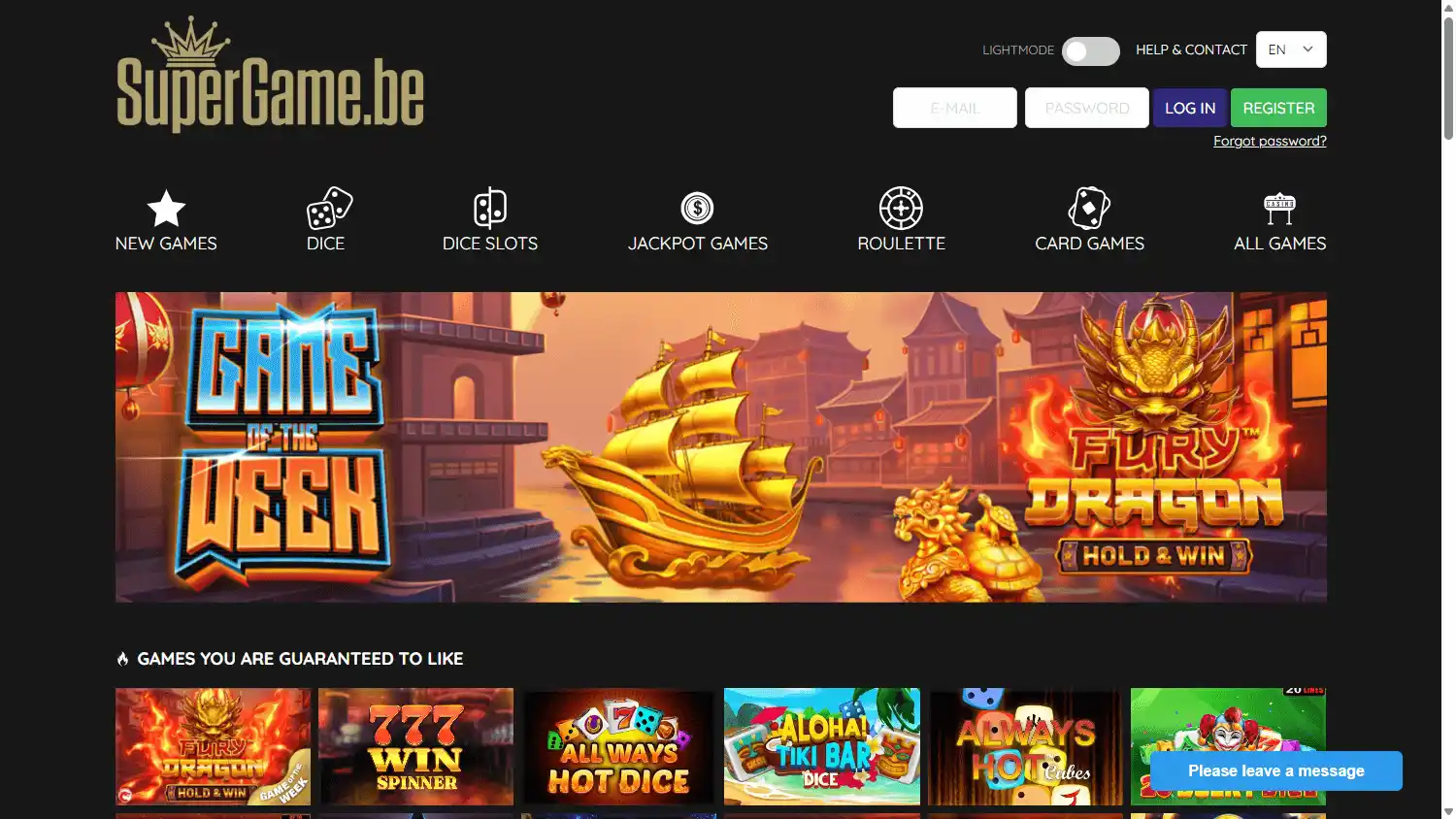 Supergame Casino screenshot 1