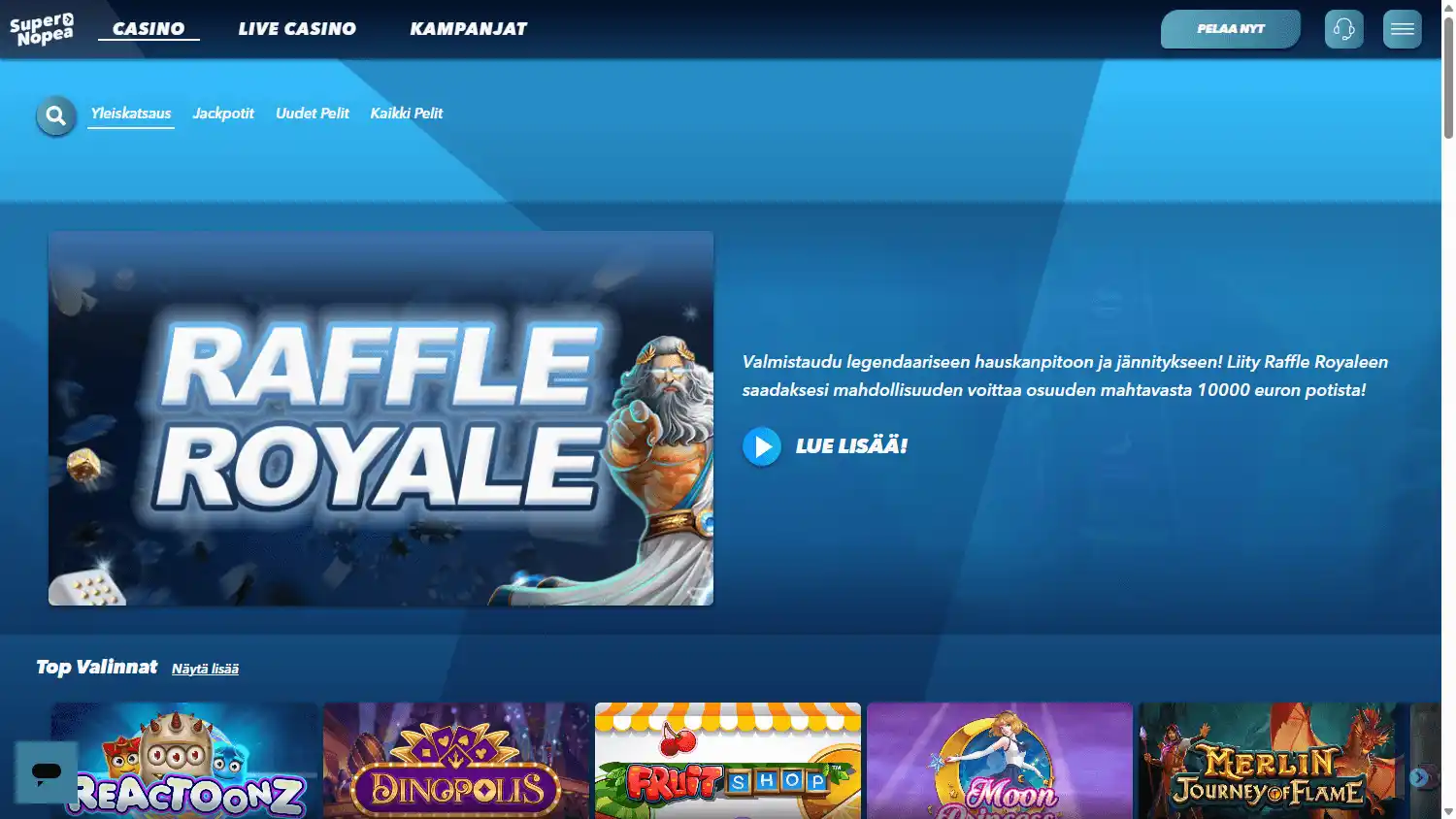 SuperNopea Casino screenshot 2
