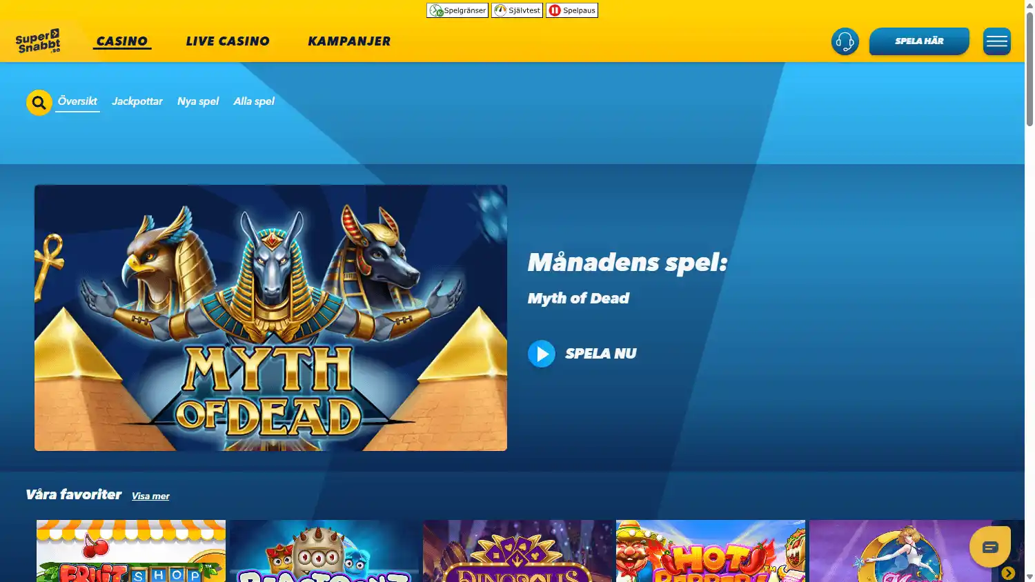SuperSnabbt Casino screenshot 3