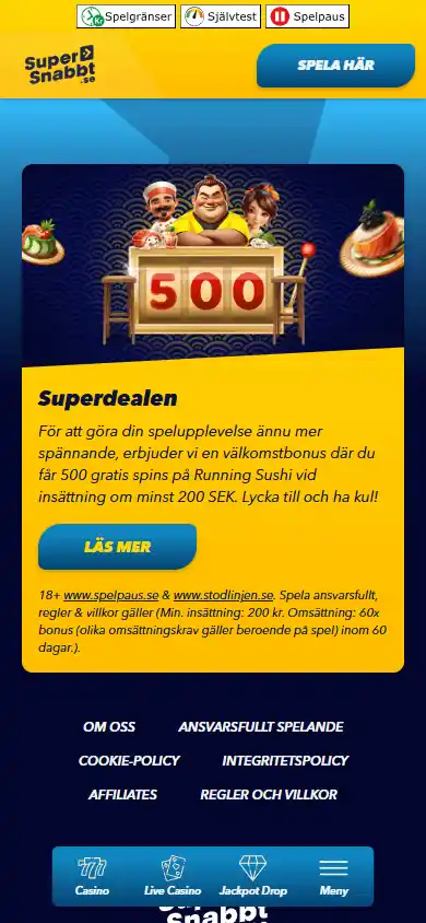 SuperSnabbt Casino screenshot 7