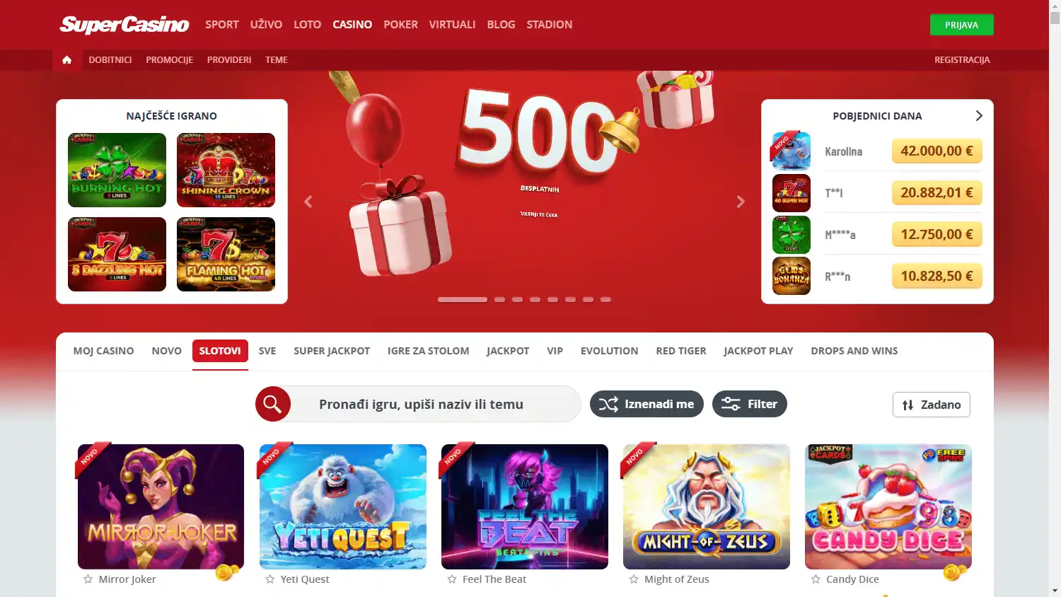 SuperSport Casino screenshot 2