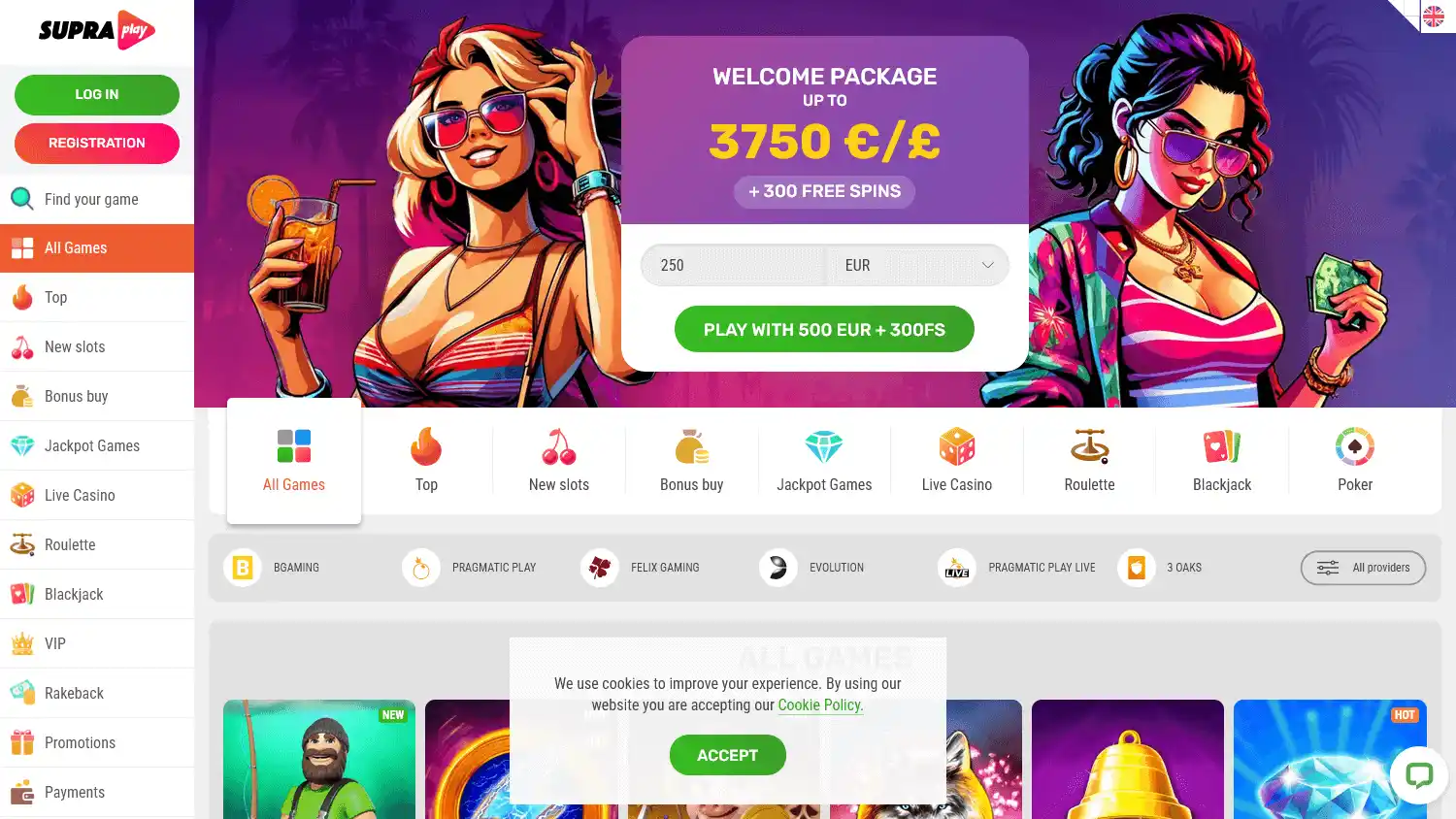 Supraplay Casino screenshot 2